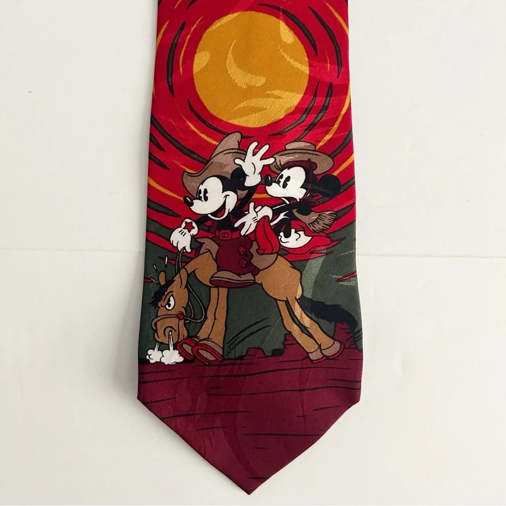 Mickey Mouse Disney Art Print Tie - Red, Green, and Yellow
